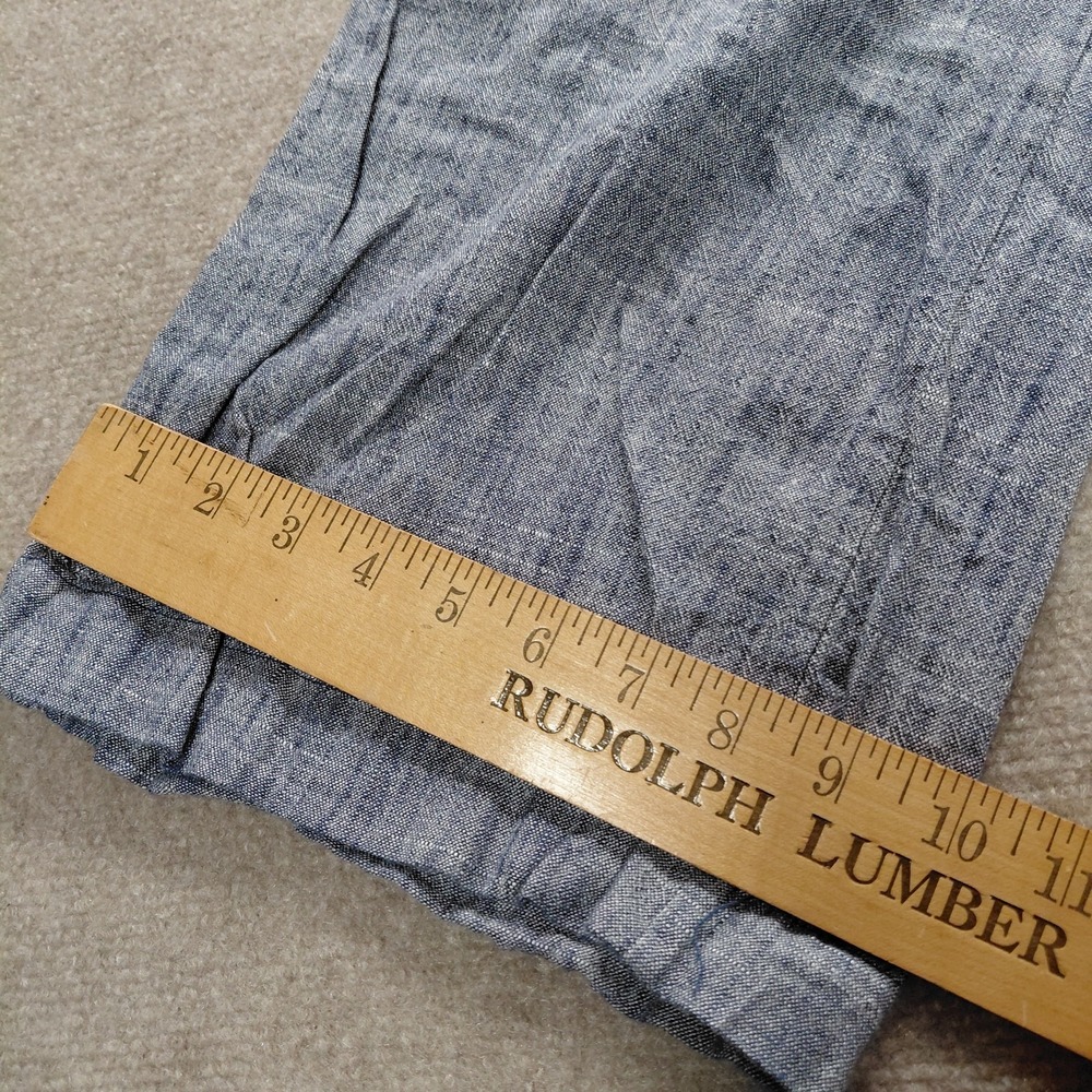 Violets & Roses Women Cropped Linen Pants Size 10/30 Blue Lagernook Coastal - Picture 6 of 11
